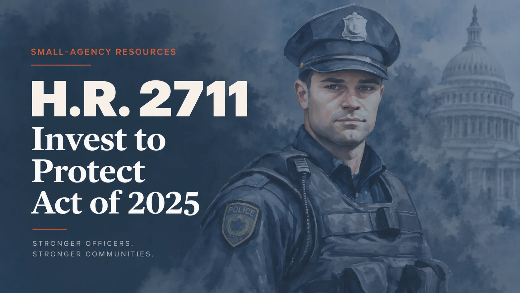 Illustration of an officer and the U.S. Capitol
